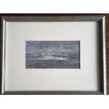 GEORGE WEISSBORT. Framed, glazed watercolour and oil on paper, seascape titled verso ‘Moonlight on