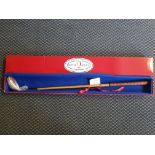 A boxed Sandhill Swilken St. Andrews Scotland putter, Royale QEII limited edition.