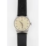 A 1950s/60s gents Omega, the dial having alternate Arabic numerals and arrowhead markers, with