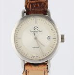 A gents Christopher Ward automatic wrist watch, the cream tone dial having hourly baton markers with