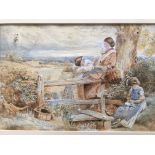 After MYLES BIRKET FOSTER. Framed, glazed and signed with monogram FB, pencil and watercolour on pap