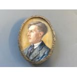 ALICE M. COLEY. Three framed, signed miniature portraits, titled ‘Portrait of a Young Man’ dated