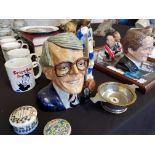 Two John Major signed books, Norma Major book, various mugs, dishes, Russian doll set, trinket boxes