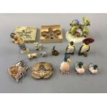 A selection of various ornaments including Wade and whimsies, Royal Worcester Burmah, Royal Adderley