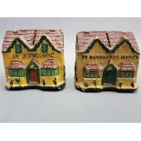 Two papier mache De Barnardo's homes collecting boxes.