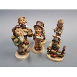 Six various Hummell china figures.