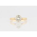 An 18ct yellow gold diamond solitaire ring, set with a round brilliant cut diamond measuring approx.