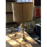 Brass table lamp.