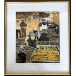 HILDA BERNSTEIN. Framed, glazed, signed in pencil to margin limited edition 20/90 colour etching