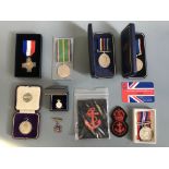 Medals awarded to 741763 E/M G.J. Parkes including for general service, for service, Civil Defence