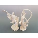 A pair of Royal Worcester figures 'The Dance of Time' and 'Spirit of The Millenium' by Maureen