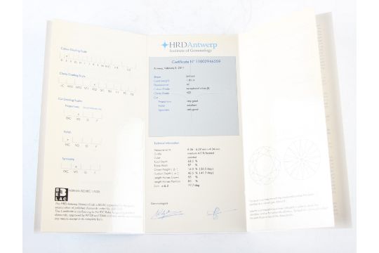 A diamond ring, set with a principal round brilliant cut diamond, measuring approx. 1.02ct, - Image 2 of 2