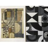 GEORGE HOLT (1924-2005). Four unframed, signed verso contemporary acrylic on newspaper laid on