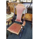 Mahogany Edwardian folding chair, mahogany bed tray and mahogany piano stool.