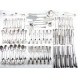 A 109 piece Christofle silver plated canteen of cutlery, comprising a cake slice, a cake knife, a