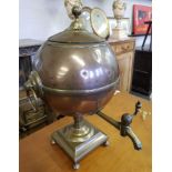 A brass and copper Samavar tea urn.