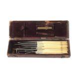 A leather cased set of 19th Century medical knives and related instruments, by 'Millikin' and '