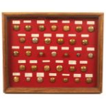 Buttons - military - three framed displays comprising a framed display of 33, British corps,