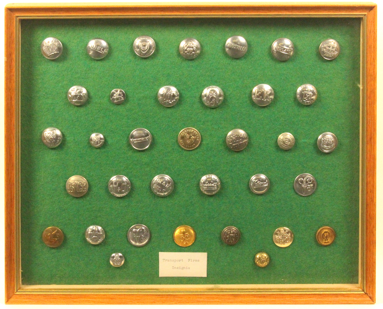 Buttons - railways and transport - two framed displays comprising a framed display of 44 railway - Image 2 of 2