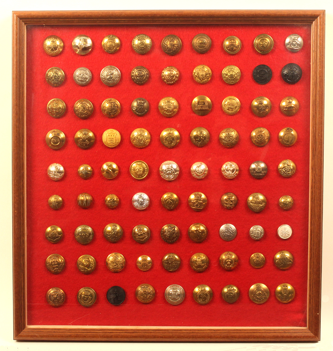 Buttons - military - two framed displays comprising a framed display of 81 - mostly post 1901, - Image 2 of 2