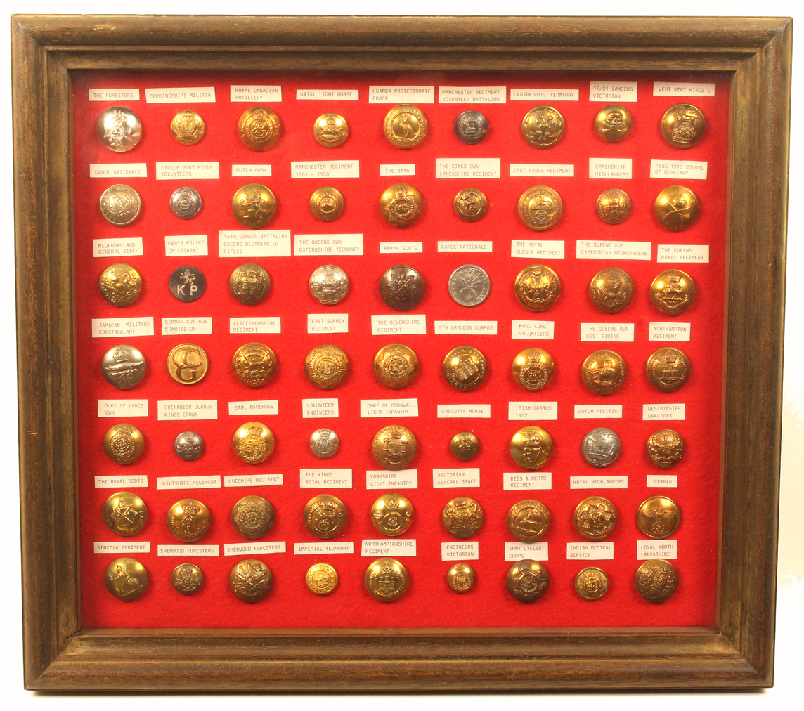 Buttons - military - two framed displays comprising a framed display of 61 mostly post 1901, - Image 2 of 2