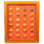 Buttons - Royal Household - a framed display of 24, mainly gilt, titled on mount (24)