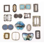 Buckles - fifteen 19th Century buckles comprising nine single element examples, some silver, one
