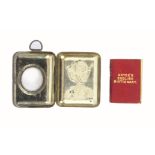 Miniature book- Bryce's English Dictionary, red leather cover, 'Pears' to back, in metal case with