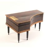 A mid 19th Century French Palais Royal style mahogany sewing box in the form of a grand piano on