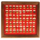 Buttons - military - two framed displays comprising a framed display of 61 mostly post 1901,