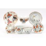 A group of 19th Century oriental small ceramics mainly Chinese, including a quail decorated tea bowl