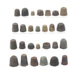 A collection of excavated thimbles, mostly bronze or brass, 17th Century and later (26)