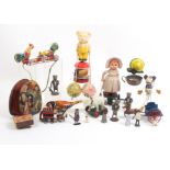 1950's and later toys including clockwork plastic girl and sheep, 18cm high, tinplate and other