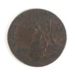 A scarce copper Lace Manufacturing token, 1794, one side with a lady lace maker below a tree, the
