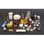 Dolls house accessories including a Vienna Secessionist style painted dressing table and stool