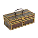 A French 19th Century box, possibly Palais Royal of rectangular form with glass panels over a