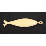A bone needle case in the form of a fish the ball finial with Stanhope (six views - Memory of