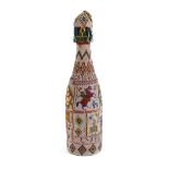 A rare beadwork covered bottle, Greek, dated 1897 probably commemorating a wedding, with a variety