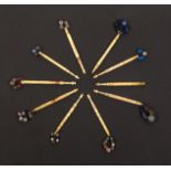 Ten spot inscribed bone lace bobbins - female names comprising Mary/Alise/Sarah/Maria/Ann/Hannah/