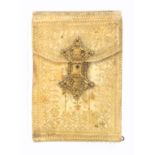 A fine gilt tooled vellum hussif, circa 1790, decorated with flowers and other motifs, elaborate
