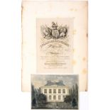 Two attractive 19th Century trade cards comprising 'Terms of Mrs. Tupper's Establishment, Bridge