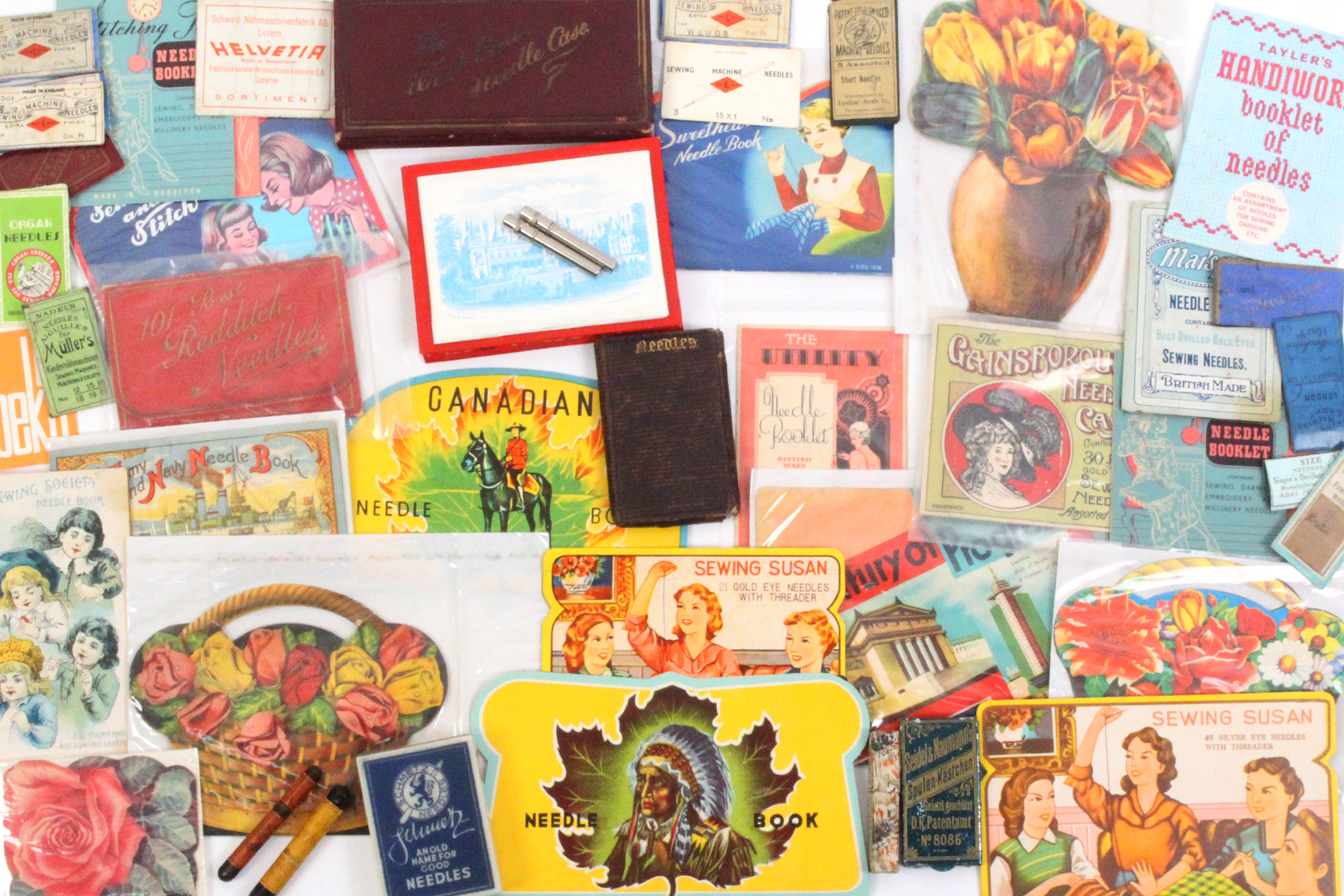 A collection of needle books, cardboard examples mostly post war and mint with printed covers