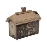 A unique late 20th Century cottage form sewing box by the artist Raymond John Coutu, a gift for