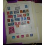 A collection of world Stamps on leaves including France, Brazil, Maldives, etc.