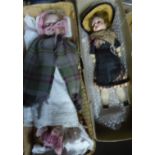 An Armand Marseille Bisque Head Doll with sleeping eyes and open mouth, 12" (31cms) high (a/f),