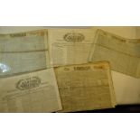 A collection of 19th century Newspapers including copies of The Times, The Guardian, The Albion,
