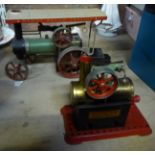 A Mamod Steam Tractor, boxed, and a Mamod MM2 stationary engine, boxed.