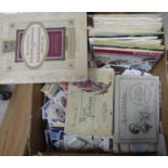 A box of Cigarette and Trade Card Albums, and various loose cards.