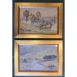 D M BLAND; Lake and river landscapes, watercolours, a pair, signed, each 10 1/2" (27cms) x 14 1/