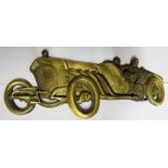 A cast metal Model of an early racing car, possibly a Bugatti, 15" (38cms) long.